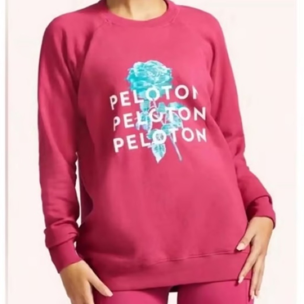 Peloton Sweatshirt Graphic Rose Logo Oversized